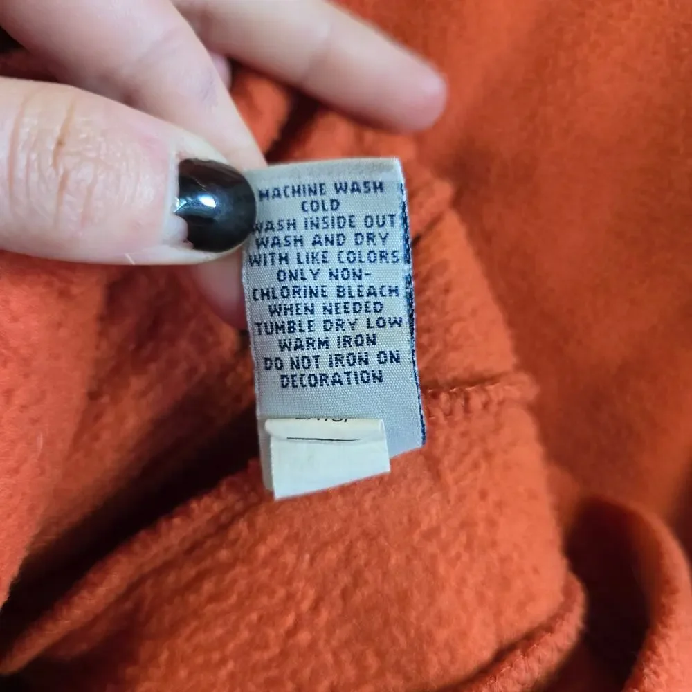 Vintage Y2K Old Navy Youth Orange Fleece Quarter Zip Size L